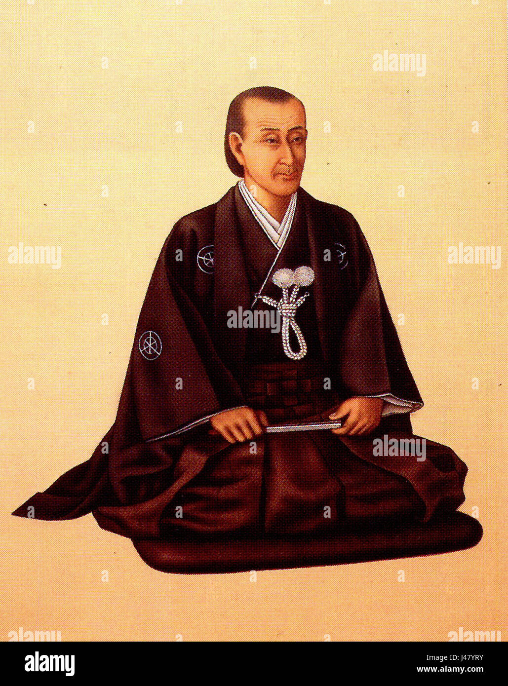 Okabe Nagahiro était un chef militaire japonais et figure de l'époque d'Edo. Il joue un rôle important dans le paysage politique du Japon à cette époque, en particulier dans le contexte du shogunat Tokugawa. Ses contributions à la stratégie militaire et sa position au sein de la classe des samouraïs sont notées dans les archives historiques. Les actions d'Okabe sont considérées comme significatives dans le contexte du Japon féodal et de sa culture militaire. Banque D'Images