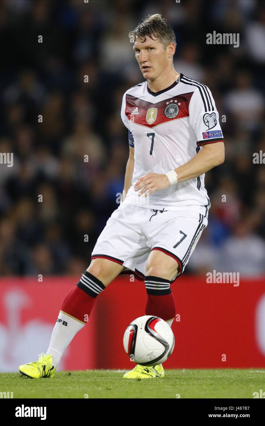 BASTIAN SCHWEINSTEIGER ALLEMAGNE ALLEMAGNE MANCHESTER UNITED ET MANCHESTER UNITED FC HAMPDEN PARK GLASGOW ECOSSE 07 septembre 201 Banque D'Images