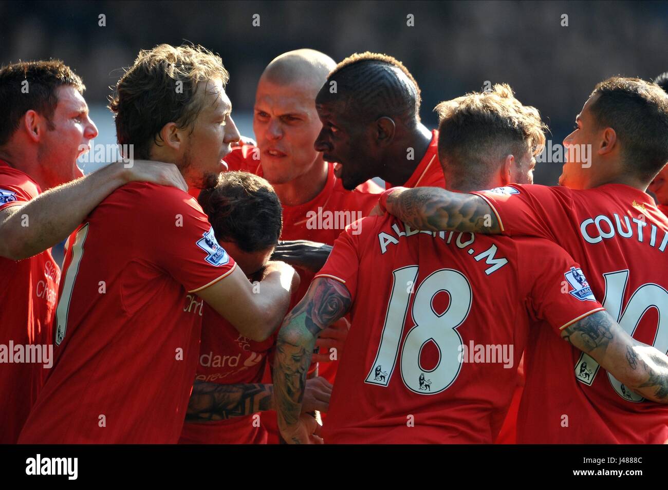 MILNER LEIVA INGS SKRTEL SAKHO FC Everton V FC Everton V LIVERPOOL FC Everton GOODISON PARK ANGLETERRE 04 Octobre 2015 Banque D'Images