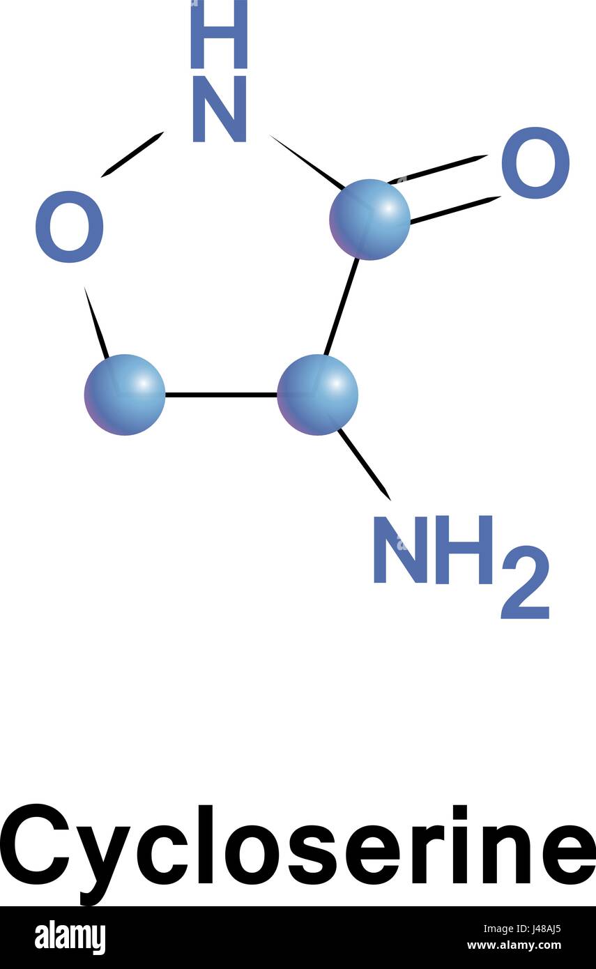 La CYCLOSÉRINE est un antibiotique utilisé pour traiter la tuberculose, il est utilisé avec d'autres médicaments antituberculeux, pour active la tuberculose pharmacorésistante. Illustration de Vecteur
