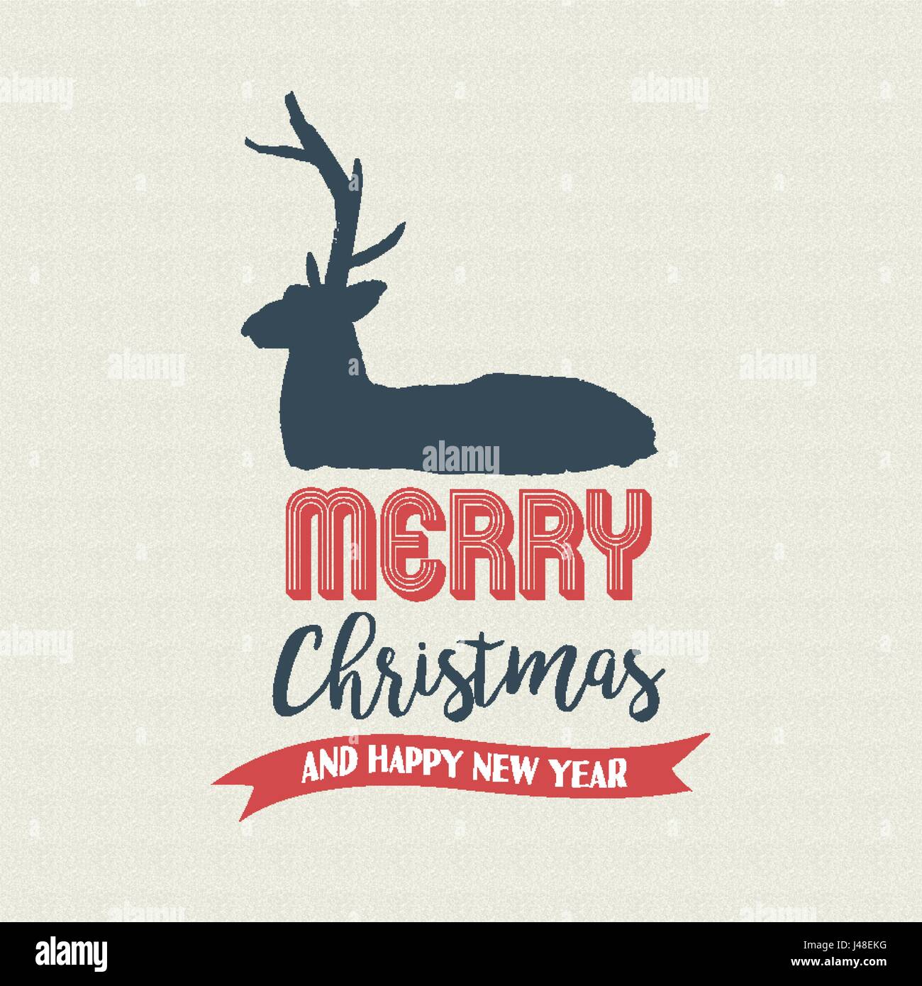 Joyeux Noël deer text quote, calligraphie design lettrage pour les fêtes. Typographie vintage créatifs font l'illustration. Vecteur EPS10. Illustration de Vecteur