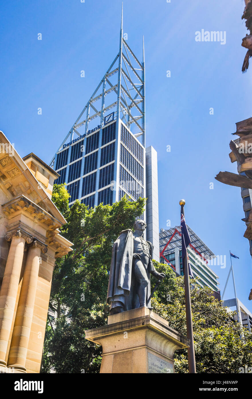 L'Australie, New South Wales, Sydney, mémorial pour le Lieutenant-général Sir Richard Bourke, Gouverneur de Nouvelle-Galles du Sud de 1831 - 37, à la bibliothèque de l'État Banque D'Images