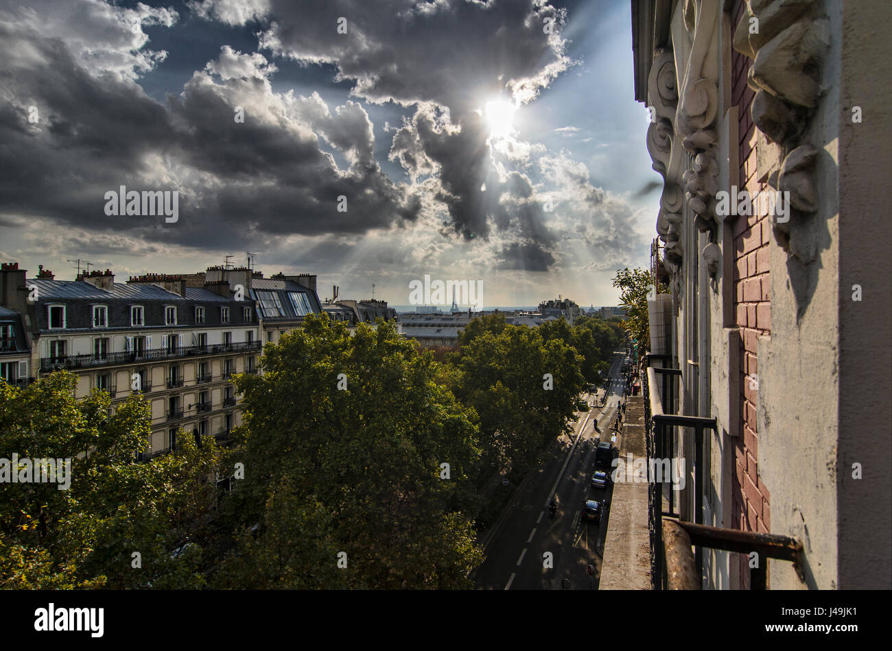 Vue de Paris, depuis le 18ème arrondissement Banque D'Images
