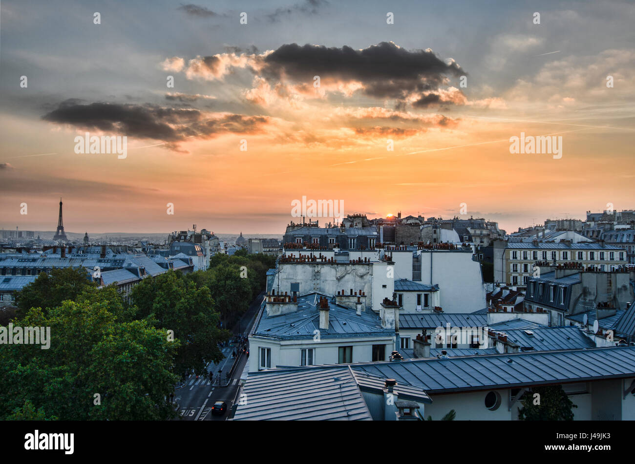 Vue de Paris, depuis le 18ème arrondissement Banque D'Images