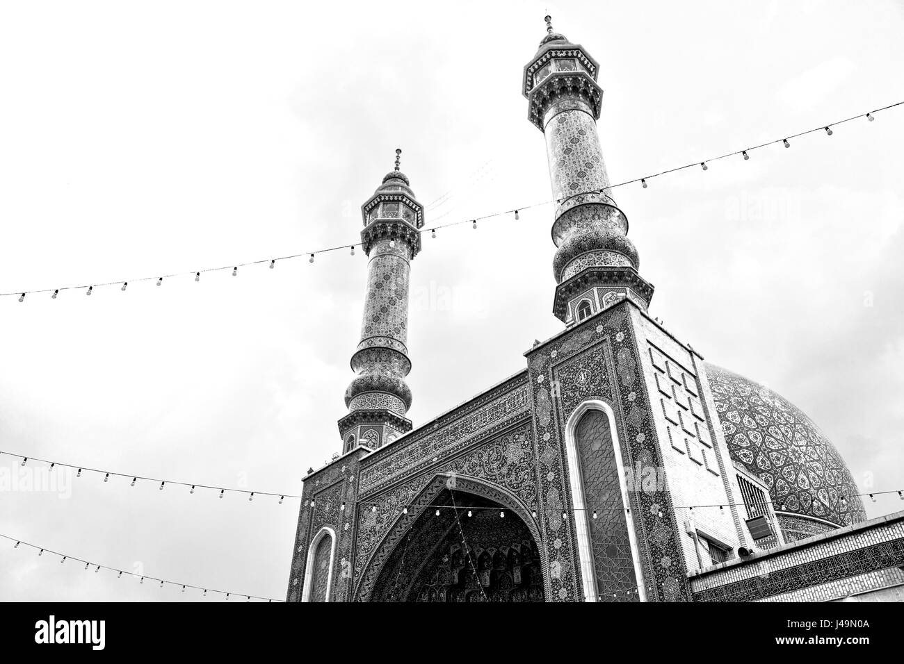 Flou dans l'Iran et l'ancienne religion mosquée architecture perse Banque D'Images