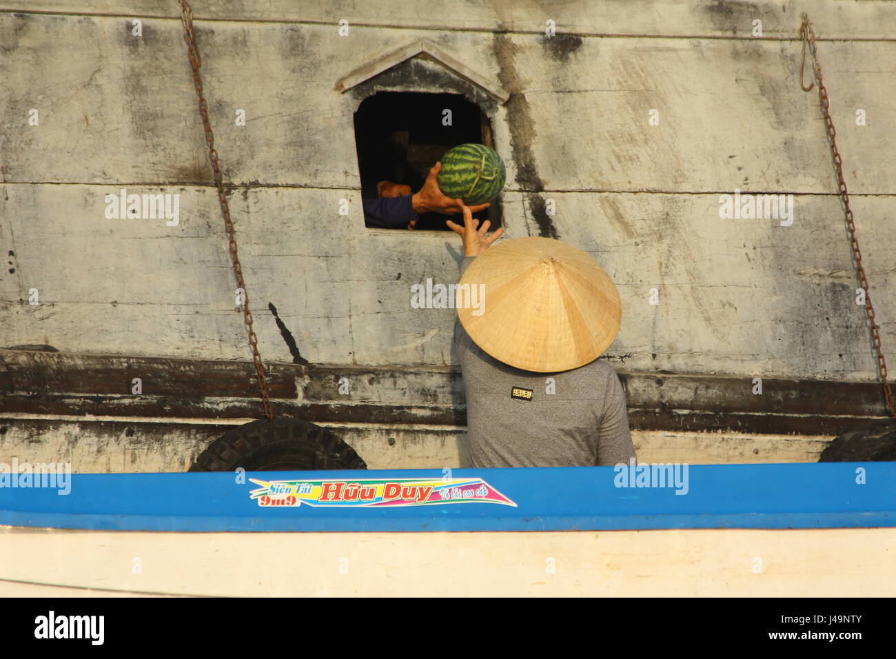 Les marchés flottants de Can Tho, Delta du Mékong, Vietnam Banque D'Images