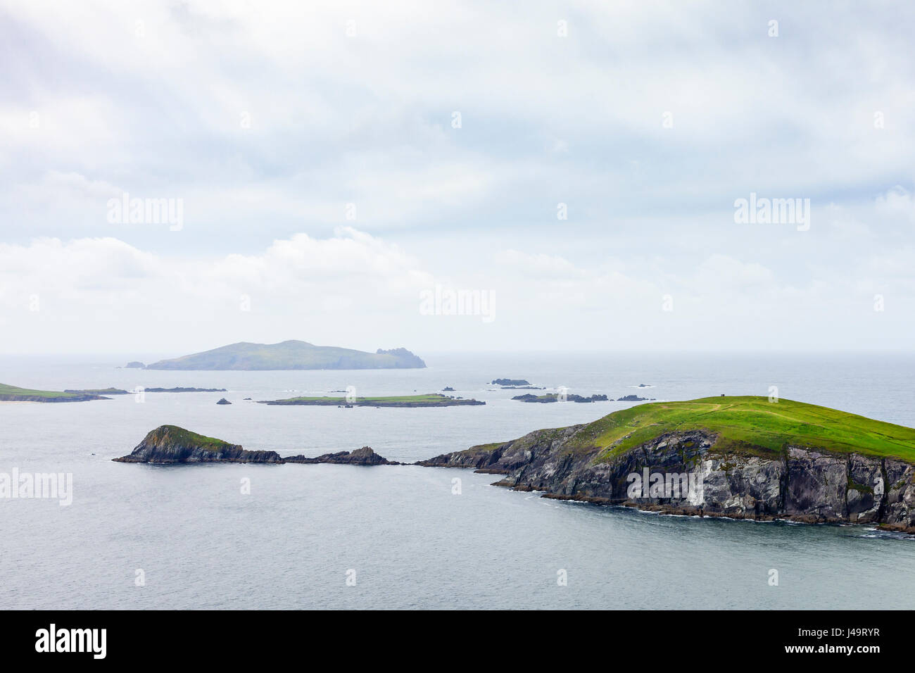 Péninsule de Dingle, comté de Kerry, Irlande - Inishtooskert, alias l'homme mort ou le Géant endormi , est la plus septentrionale des îles Blasket. Banque D'Images