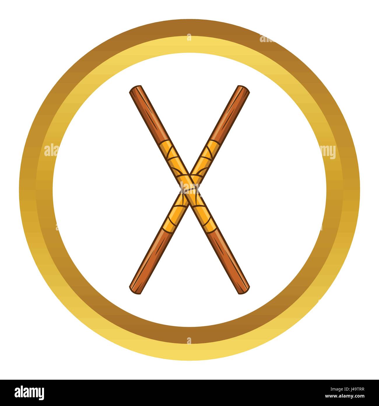 Stick de combat Ninja, icône vecteur cartoon style Illustration de Vecteur