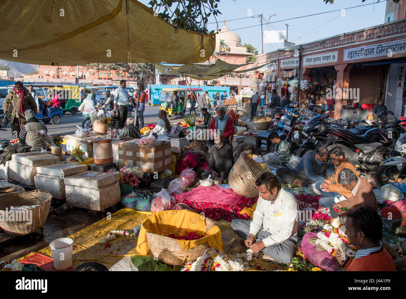 Johri Bazaar ; marché ouvert de Jaipur, Inde Banque D'Images