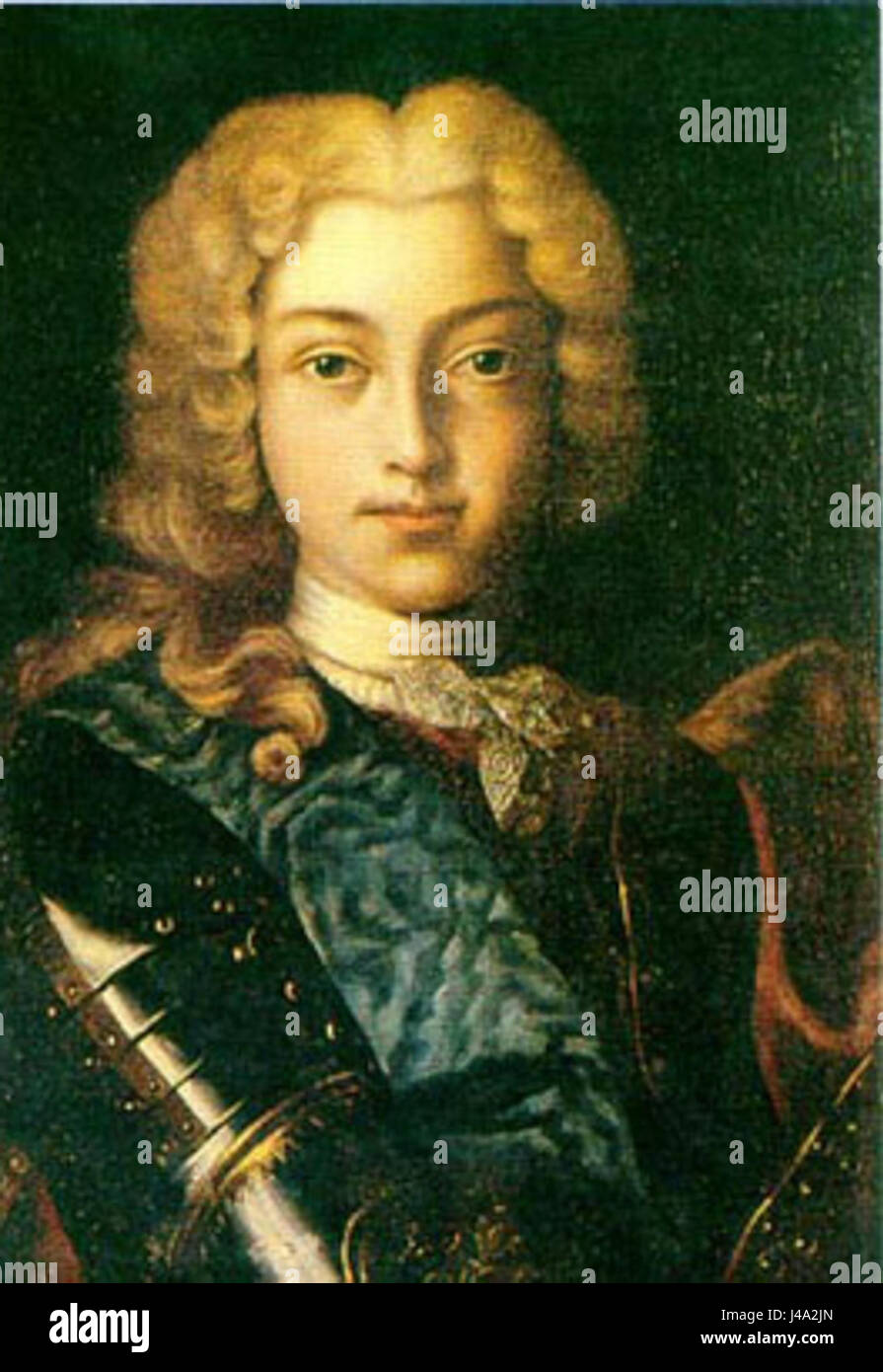 Pierre II de Russie a été empereur de Russie de 1727 jusqu'à sa mort en 1730. Il est le dernier héritier masculin de la dynastie Romanov à hériter du trône. Son règne fut court et marqué par l'instabilité politique, sa mort survenant à seulement 14 ans. La régence pendant son règne était dirigée par l'impératrice Anna Ioannovna. Sa mort a conduit à une période d'incertitude, impactant l'avenir politique de la Russie. Banque D'Images