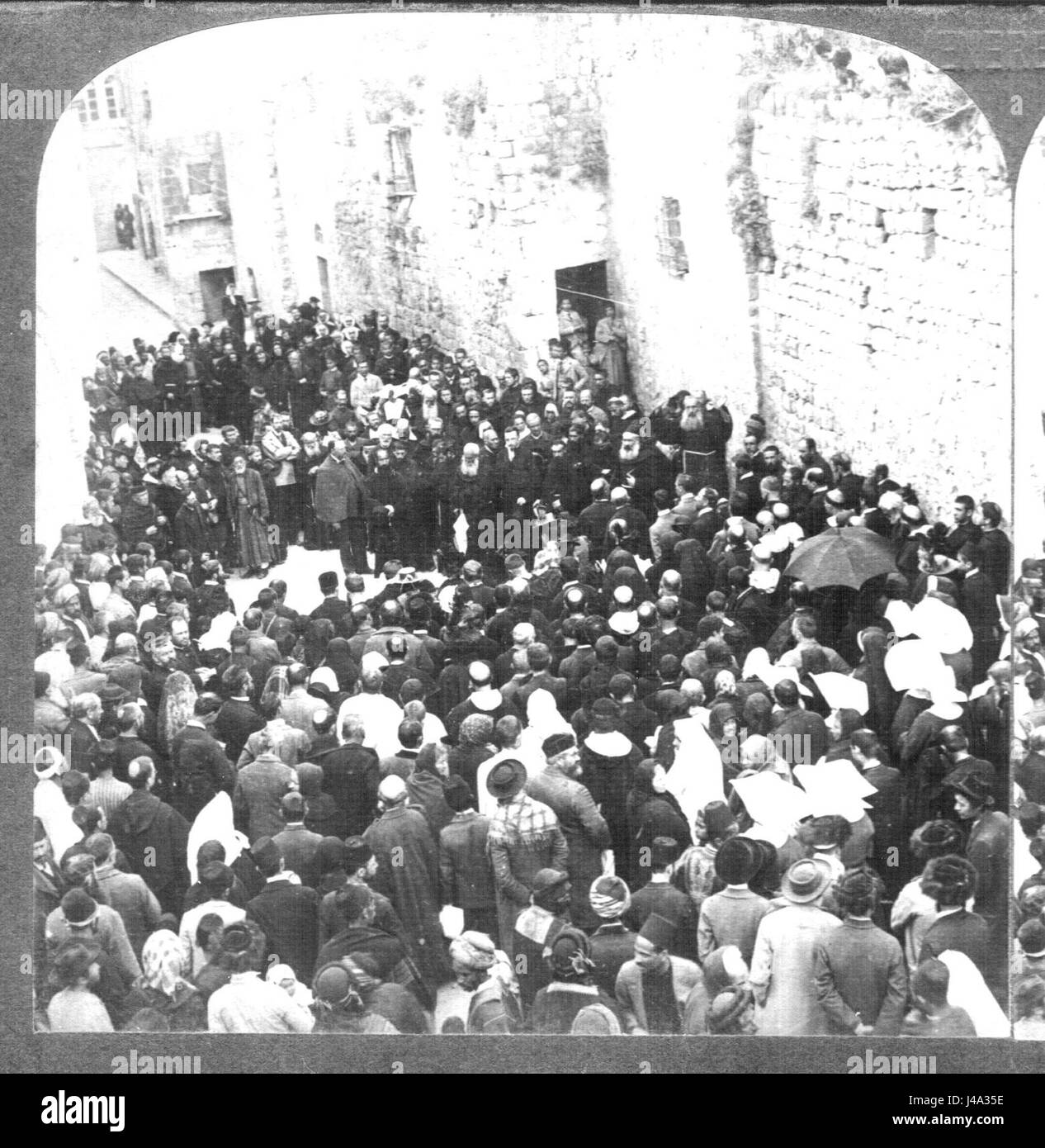 Pèlerins sur la via Dolorosa (Chemin de Croix), Jérusalem autour de 1880 (3) Banque D'Images