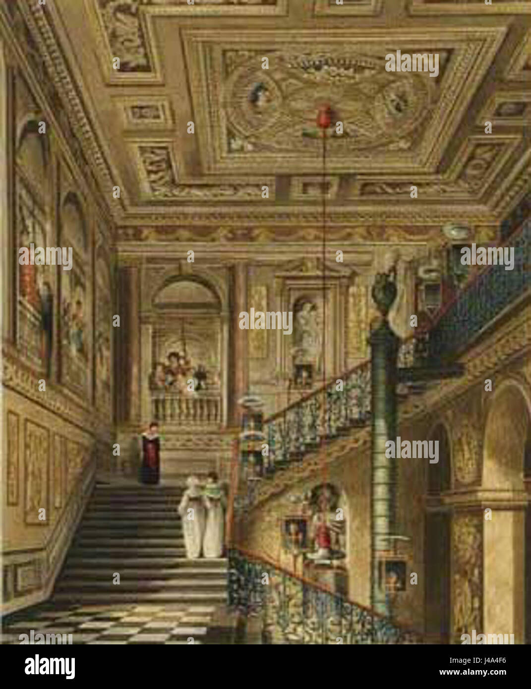 Le Grand escalier du palais de Kensington, conçu par William Kent au XVIIIe siècle, est une caractéristique architecturale remarquable du palais. Son design illustre la grandeur de l'époque et est un élément clé de l'intérieur historique du palaceâ€™s. Banque D'Images