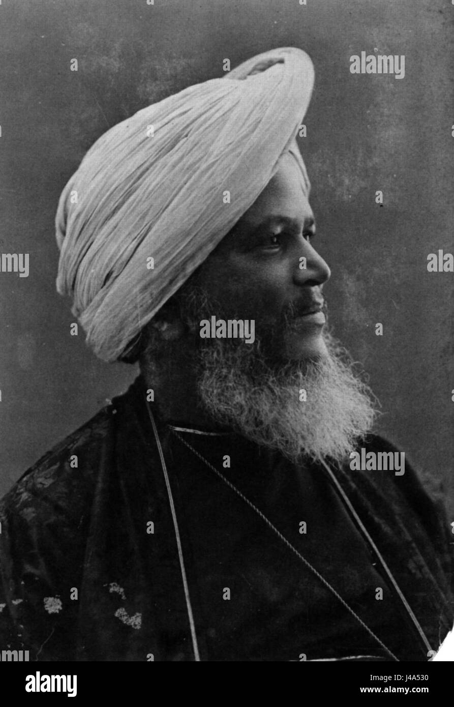 Portrait de Raja Lala Deen Dayal, un photographe indien de premier plan du XIXe siècle connu pour ses photographies architecturales et de portrait. Banque D'Images