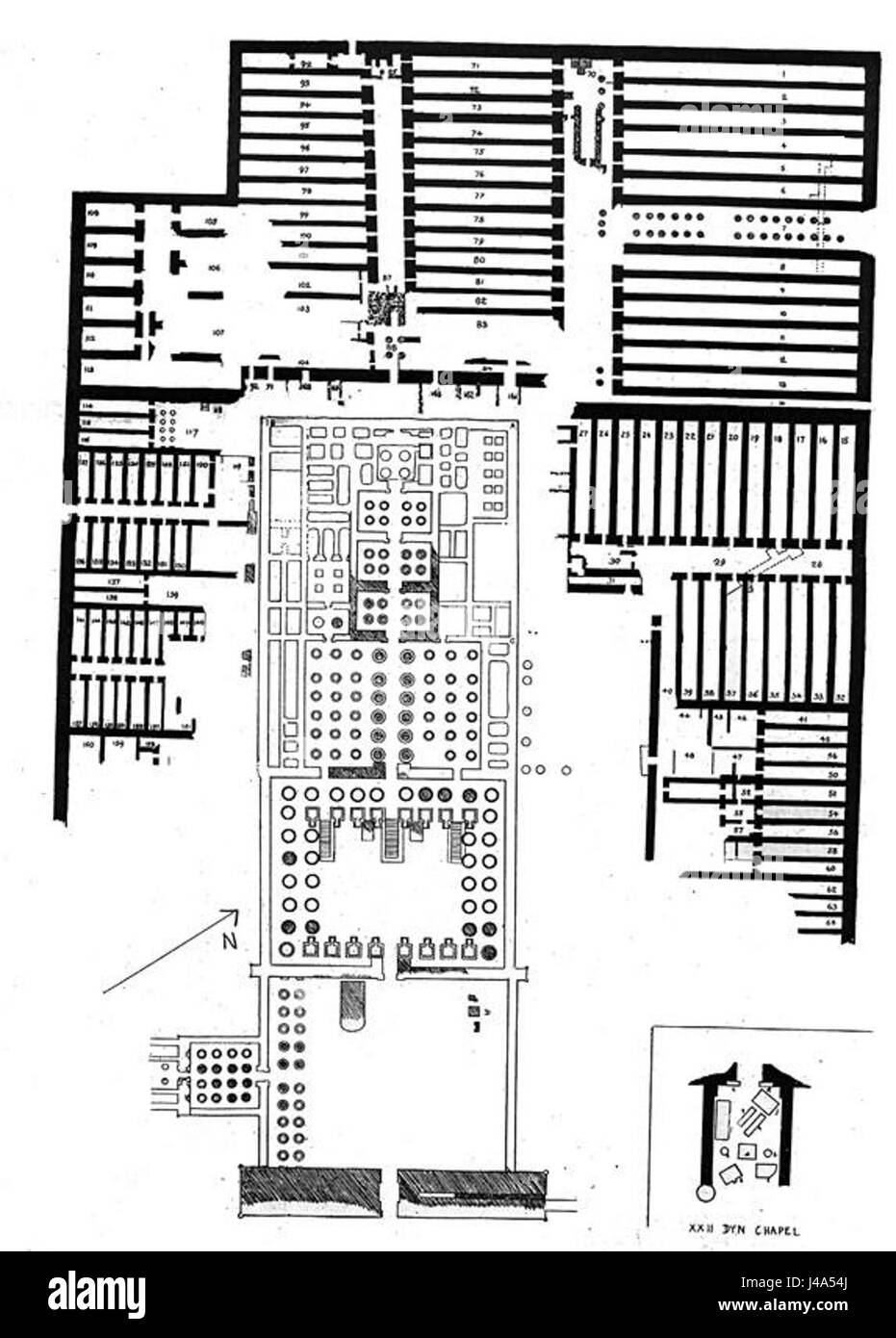 Plan Ramesseum par James E. Quibell Banque D'Images Plan Ramesseum par James E. Quibell Banque D'Images