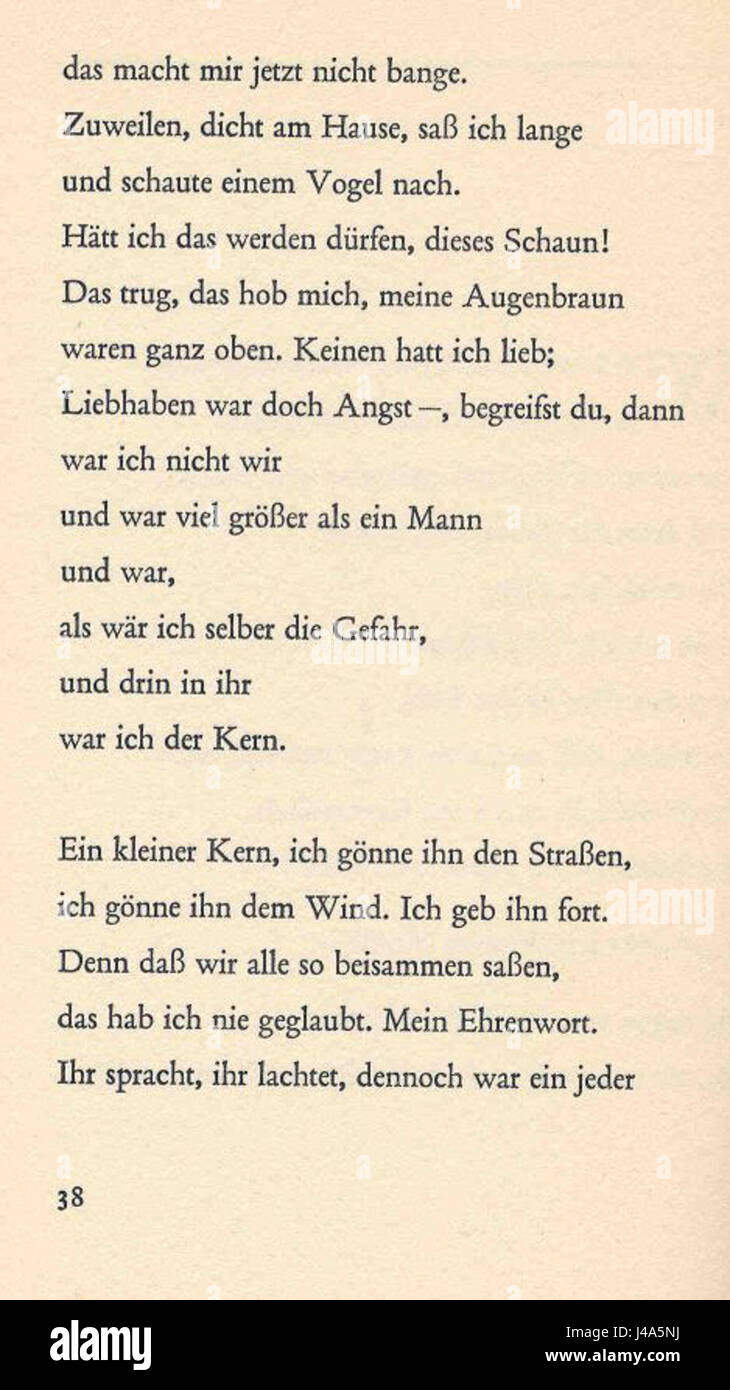 Requiem (Rainer Maria Rilke) 37 Banque D'Images