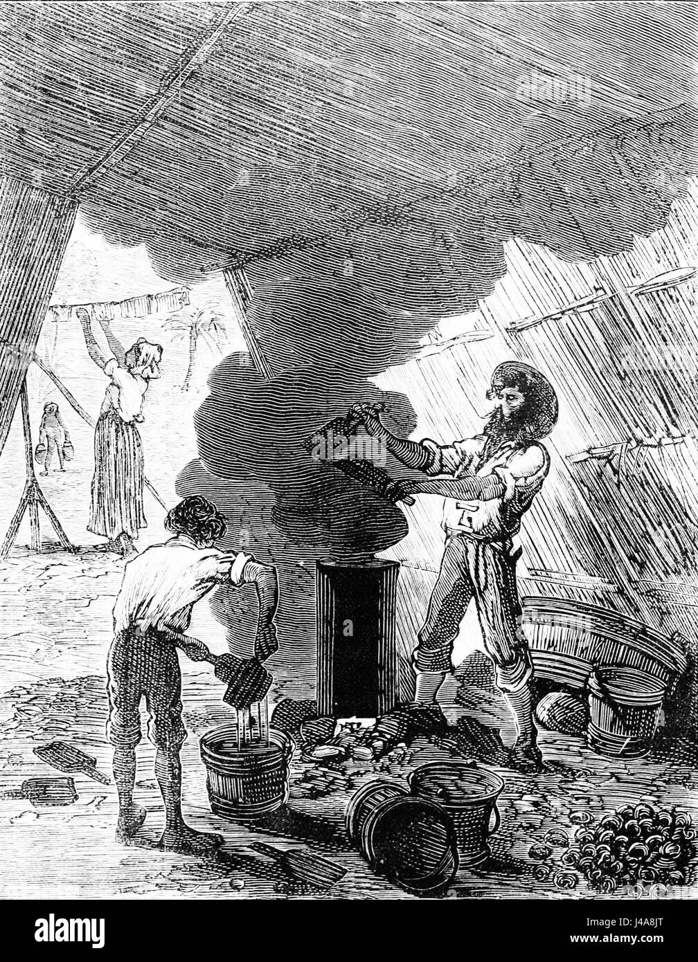 PSM V17 D827 Fonctionnement de séchage du jus en caoutchouc de l'Inde Banque D'Images