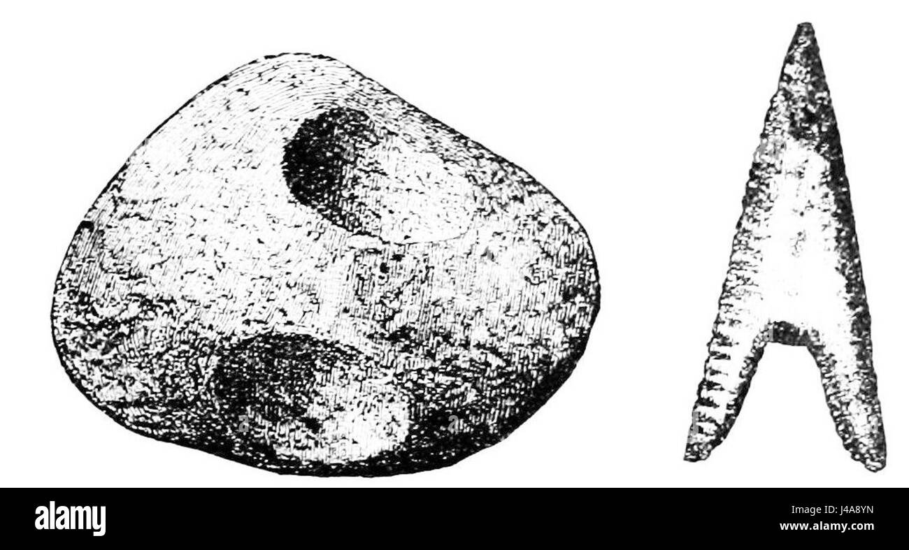 PSM V35 D527 de martelage et de galets de flèche en silex Banque D'Images