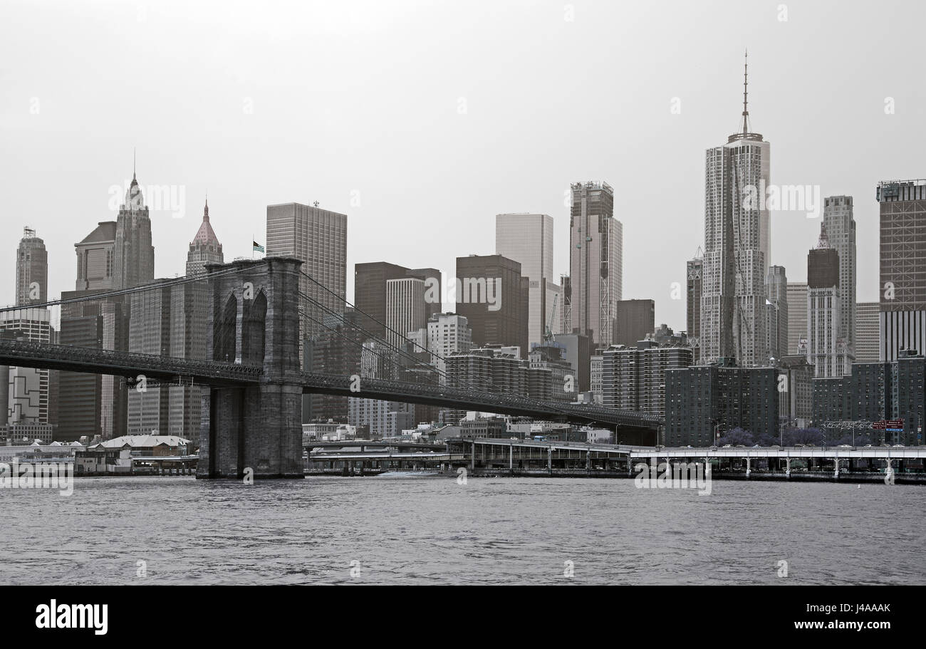 Pont de brooklyn new york city noir et blanc Banque de photographies et ...