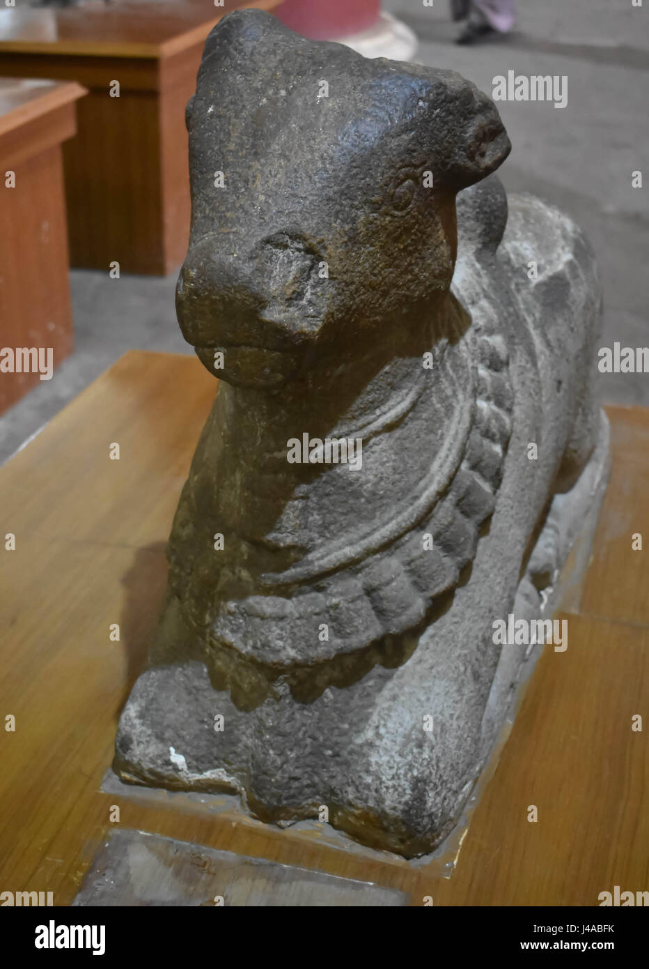 Madurai, Tamil Nadu - Inde - le 21 mars 2017 - Nandi sculpture à Nayakar Palace Tirumalai Banque D'Images