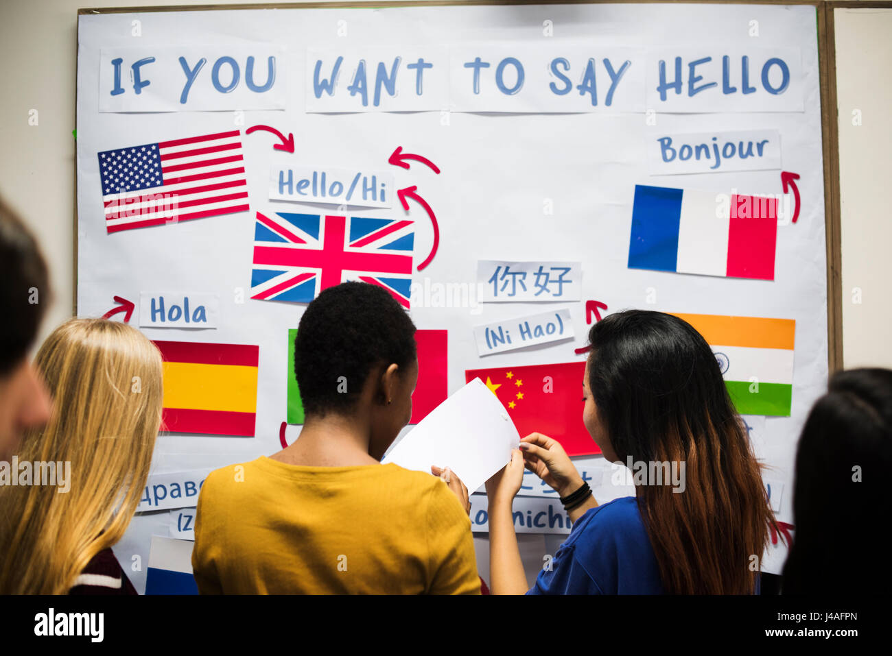 Adolescent personnes au pavillon national board Banque D'Images