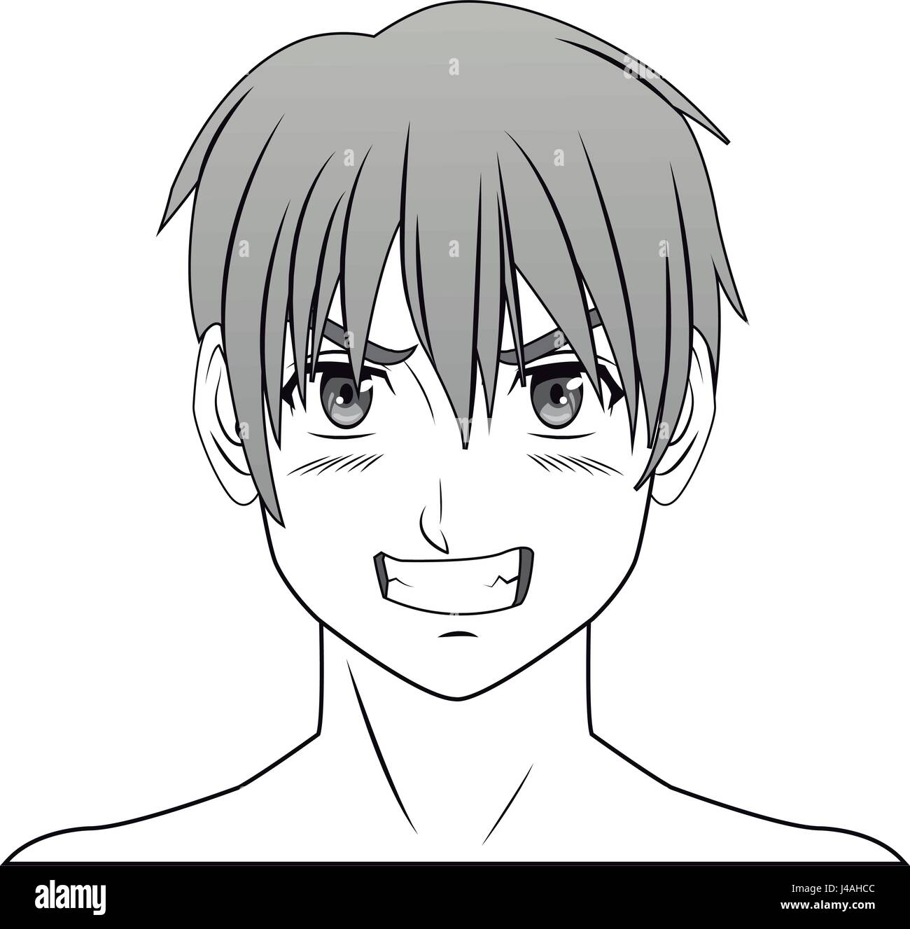 Jeune homme garçon anime manga de caractères Image Vectorielle Stock - Alamy