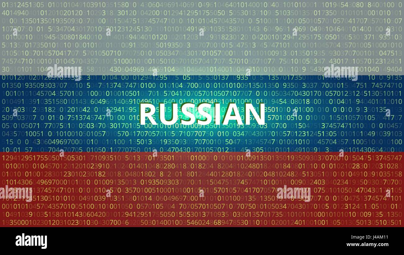 Les pirates russes Résumé Arrière-plan technique. Code informatique. Illustration de Vecteur