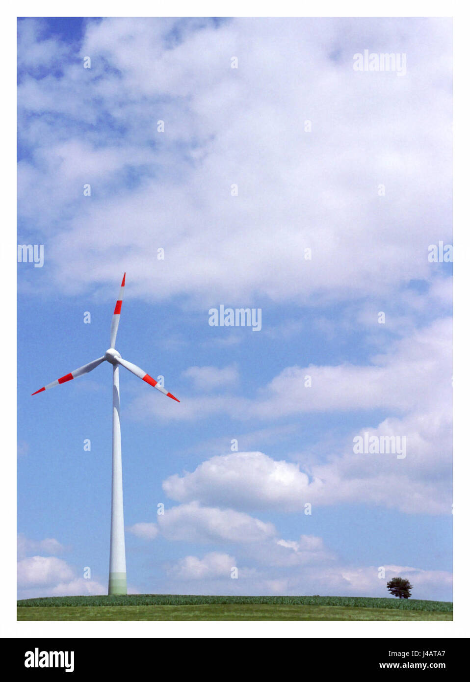 L'énergie de l'arbre de l'énergie électrique de l'électricité de puissance de la force du vent au niveau de l'énergie éolienne Banque D'Images