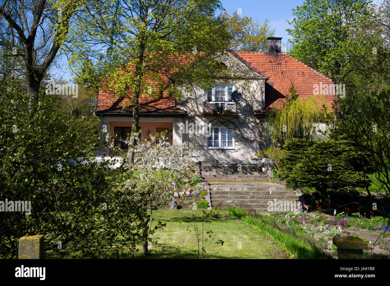 La villa du commandant du camp de concentration Nazi KL Stutthof en 72 e anniversaire de la libération du camp de concentration par l'Armée rouge en Museum Banque D'Images