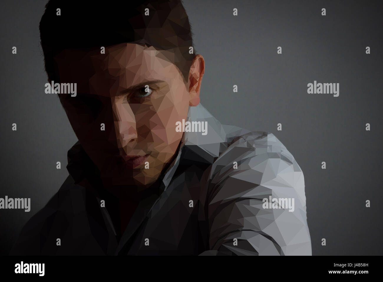 Portrait d'un homme d'un polygone Banque D'Images