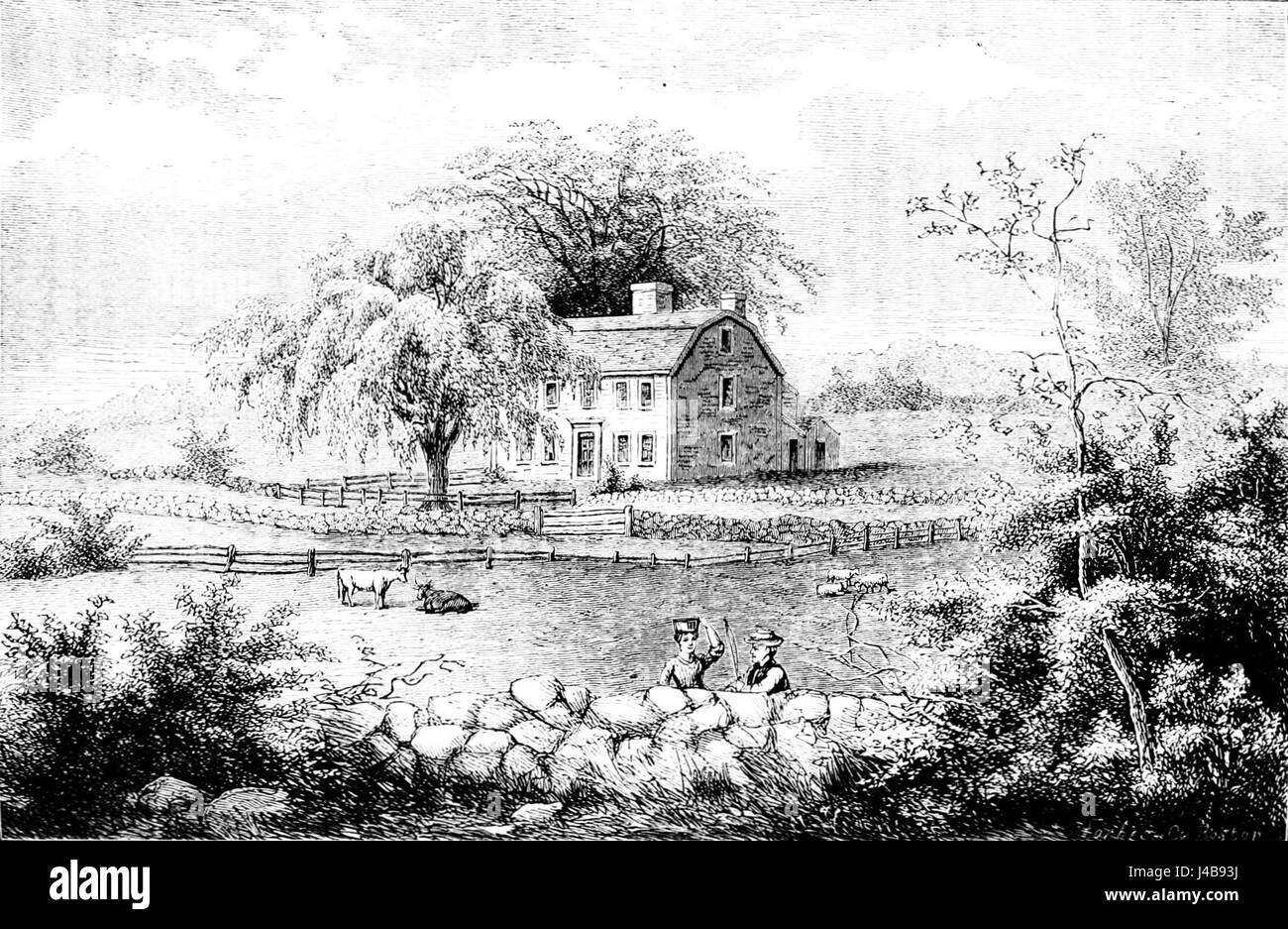 Le lieu de naissance de Benjamin Thompson, figure importante de l'histoire scientifique, est situé à Woburn, Massachusetts. Connu pour ses travaux en thermodynamique et ses contributions à la science militaire, Thompson est surtout connu pour son invention du « poêle Franklin ». Son lieu de naissance est un lieu important dans l'histoire de la science et de l'innovation. Banque D'Images