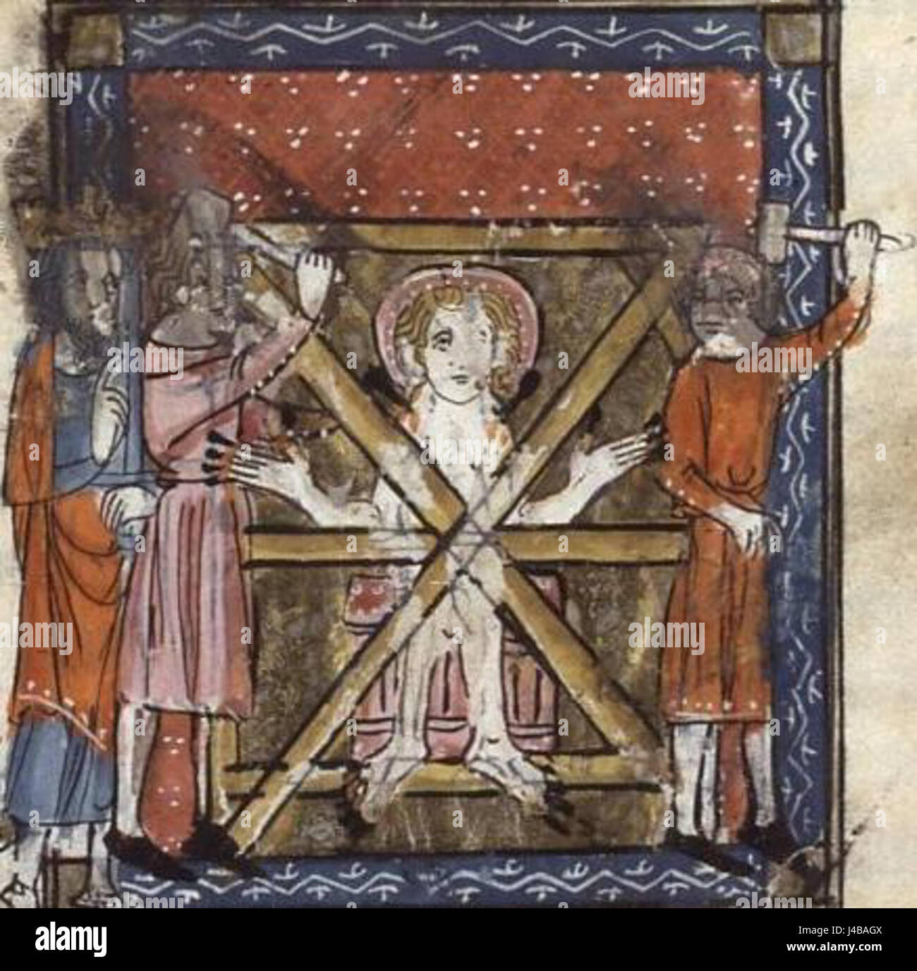 *Quentin Martyrdom* se réfère probablement à la représentation ou au témoignage historique du martyre de Saint Quentin, un saint chrétien martyrisé pour sa foi, et à la signification artistique ou historique de l'événement. Banque D'Images