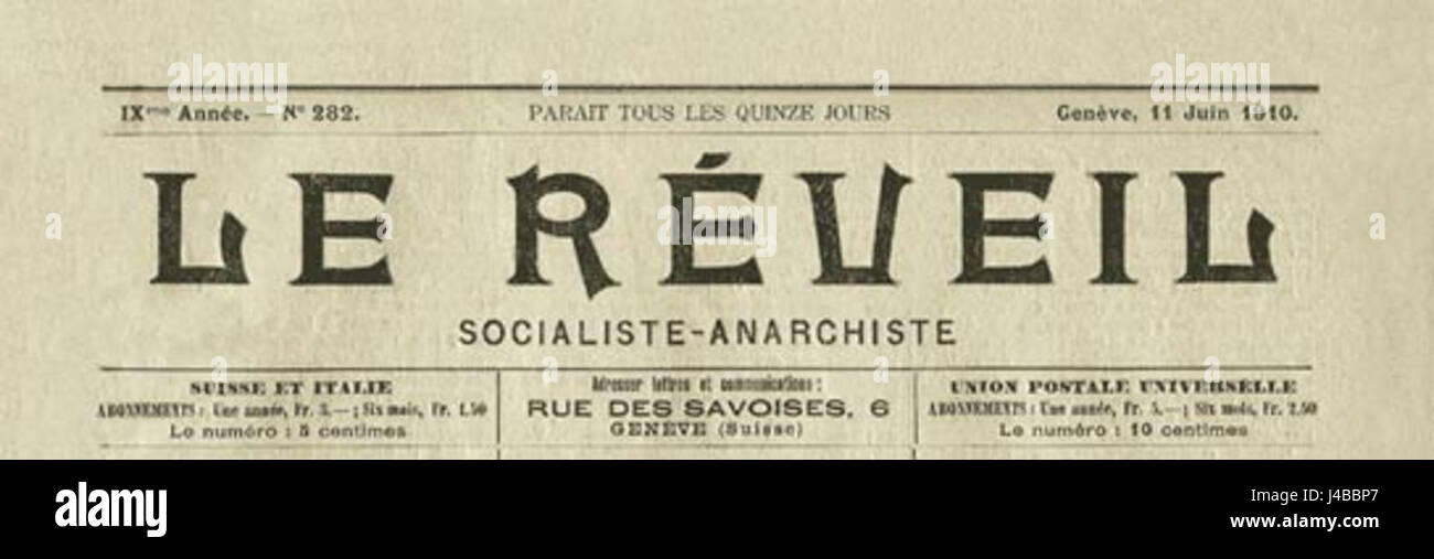 Reveil socialiste anarchiste Banque D'Images