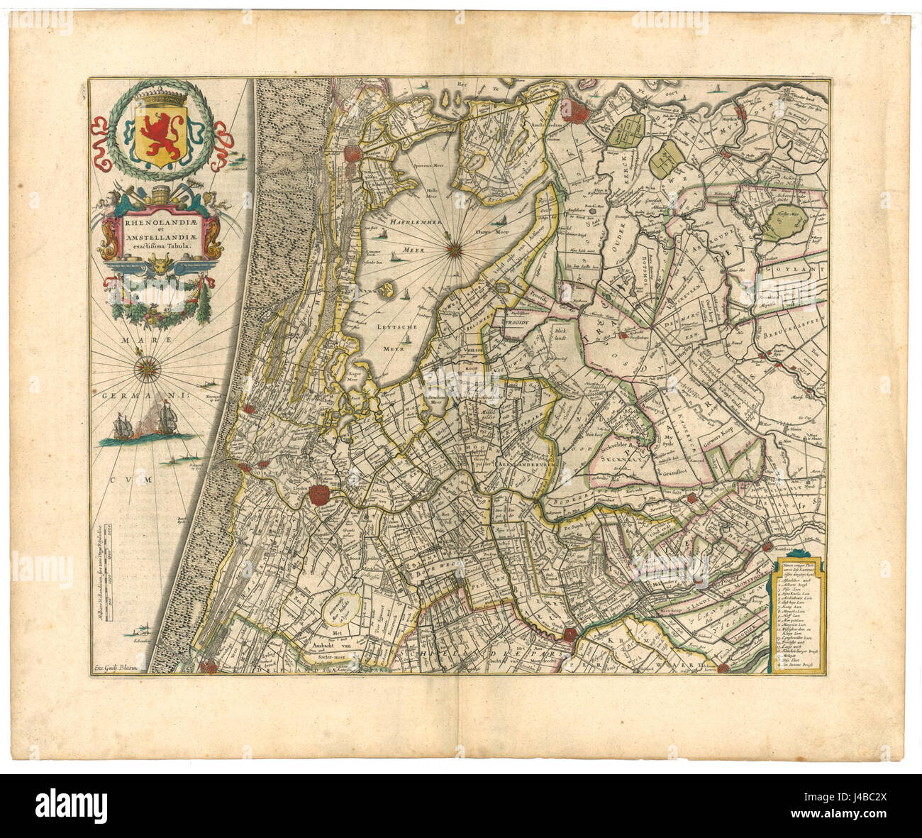 Rijnland Amstelland Atlasmaior fait référence à un atlas historique important qui documente les régions de Rijnland et Amstelland, présentant des cartes détaillées et des informations géographiques. Il sert de source clé pour la géographie historique et la cartographie. Banque D'Images