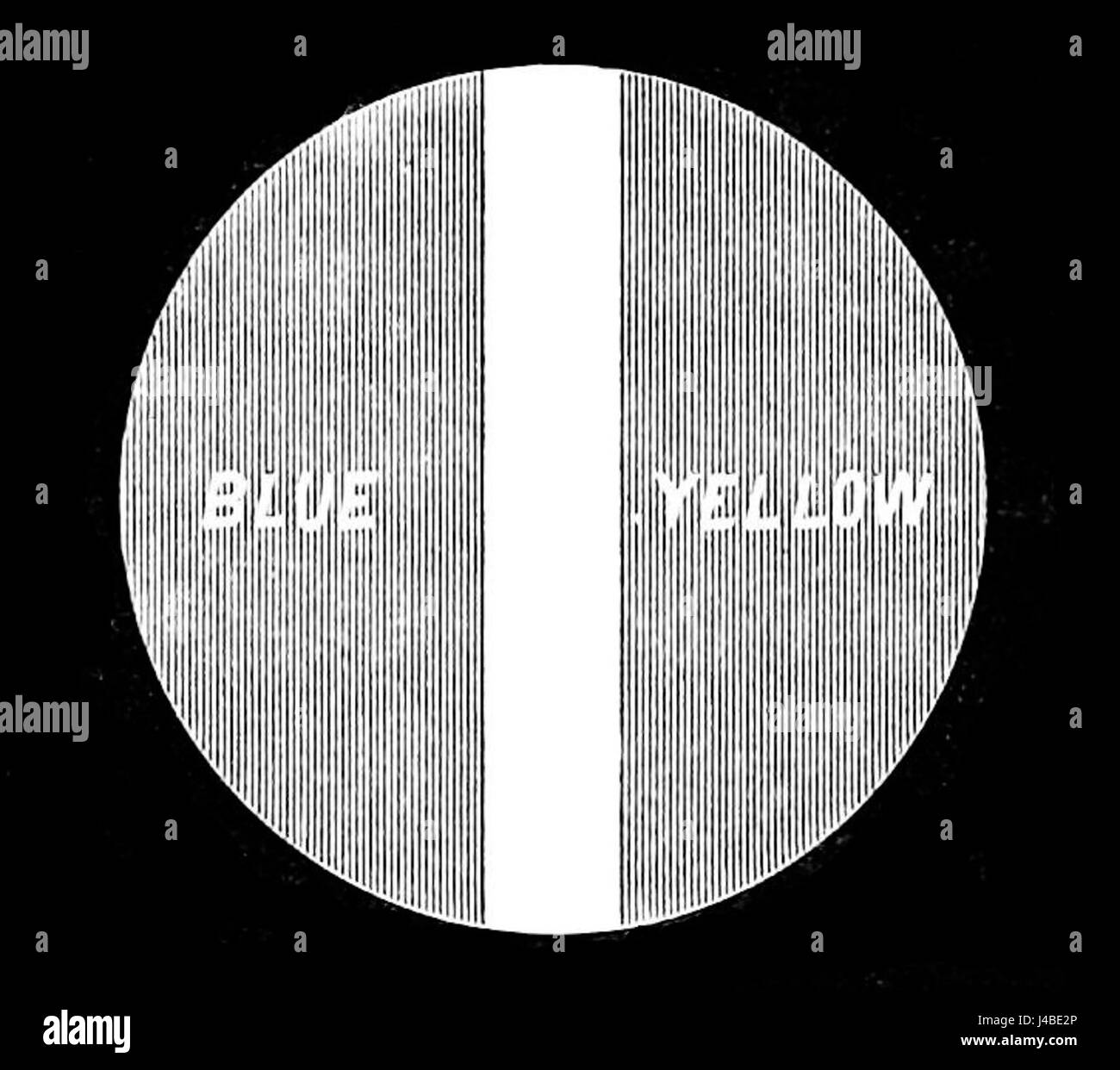PSM V14 D023 bleu et jaune ombre vue à travers un tube Banque D'Images