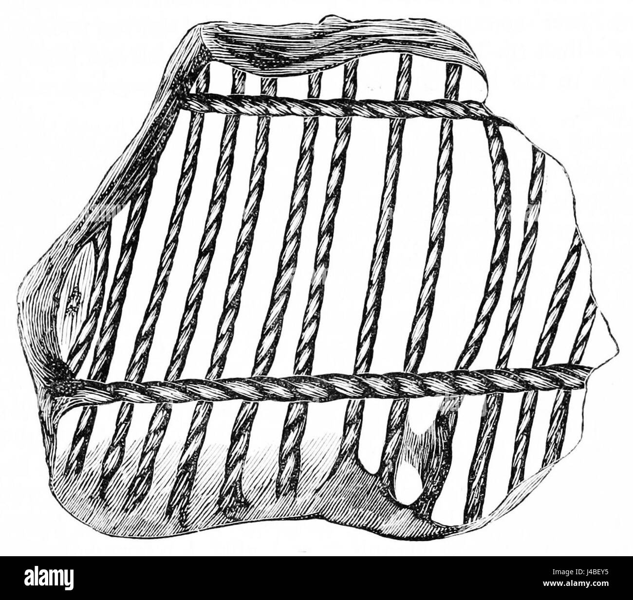 Cette illustration, présentée dans PSM volume 11, D593, met en valeur la poterie aborigène américaine. La conception met l'accent sur les techniques traditionnelles d'artisanat et la décoration symbolique faisant partie intégrante des cultures des tribus amérindiennes. Banque D'Images
