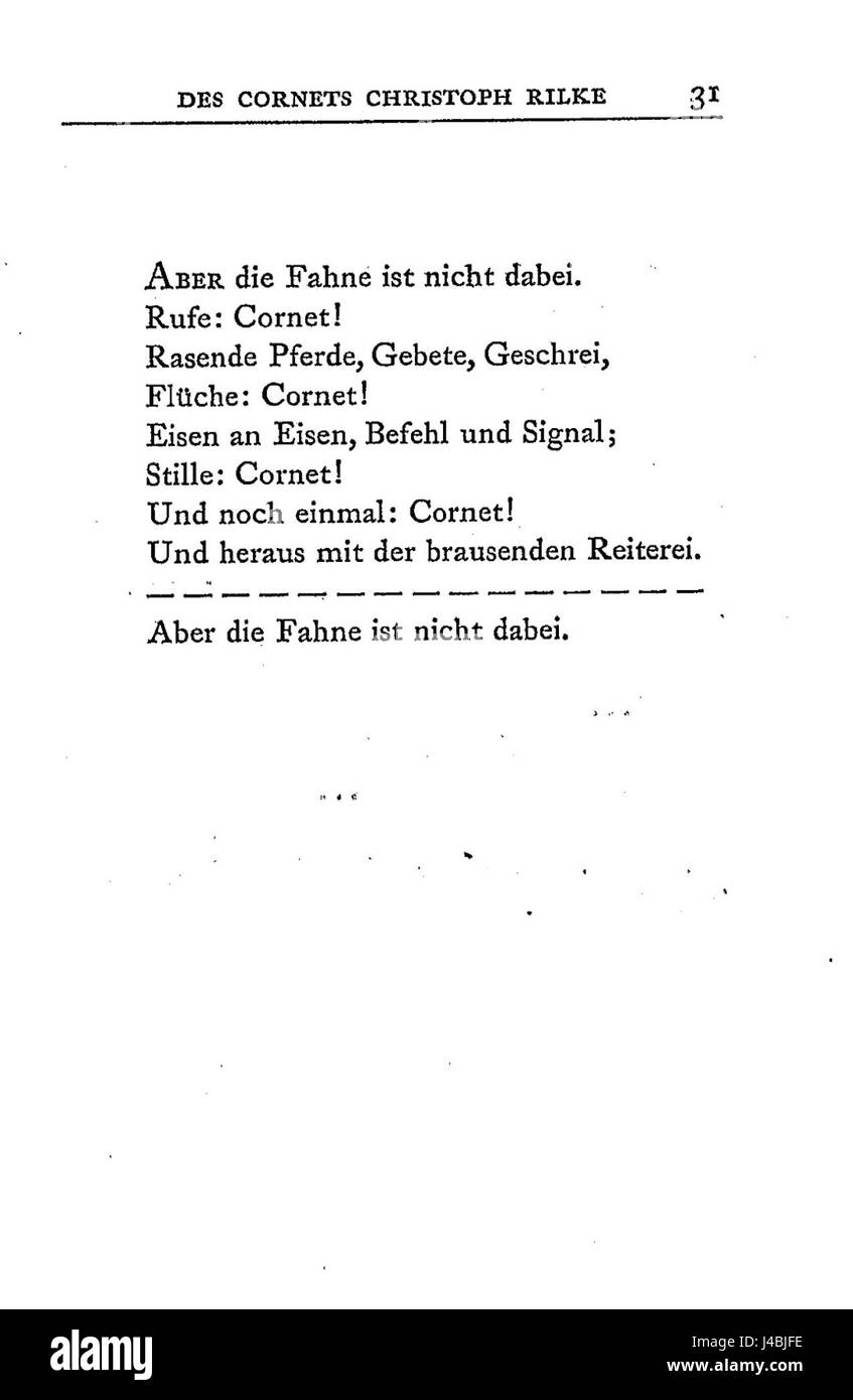 Rilke Die Weise von Liebe und Tod des cornets Christoph Rilke 29 Banque D'Images