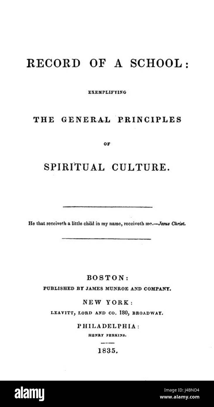 « Record of a School » est un récit historique documentant les pratiques éducatives, le programme d'études et la vie étudiante dans une école, offrant un aperçu des systèmes éducatifs de l'époque. Banque D'Images