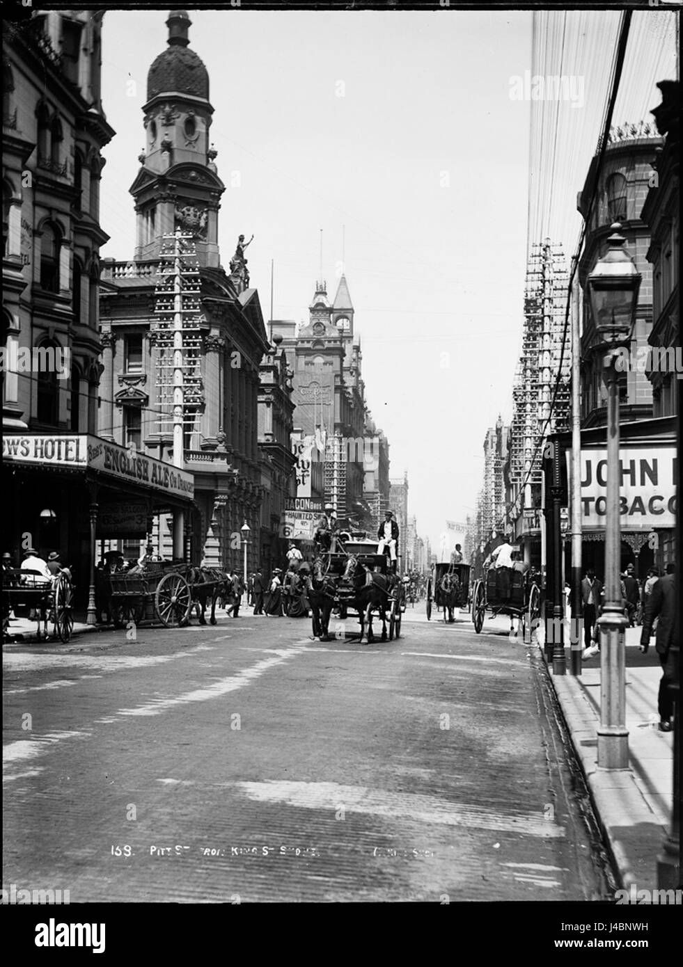Pitt Street de King Street, Sydney à partir de la collection du Musée Powerhouse Banque D'Images