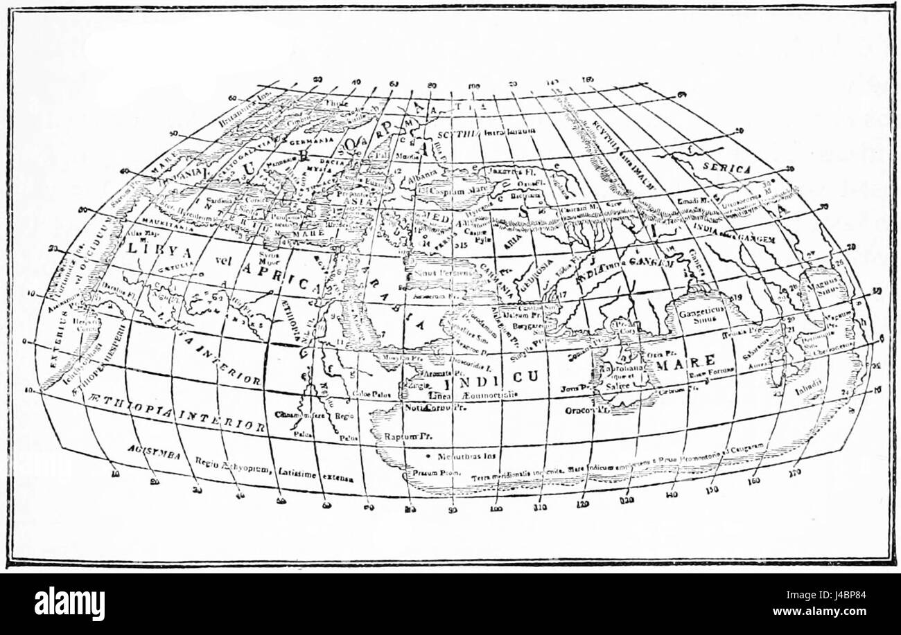 PSM V16 D508 La carte de Ptolémée ad 150 Banque D'Images