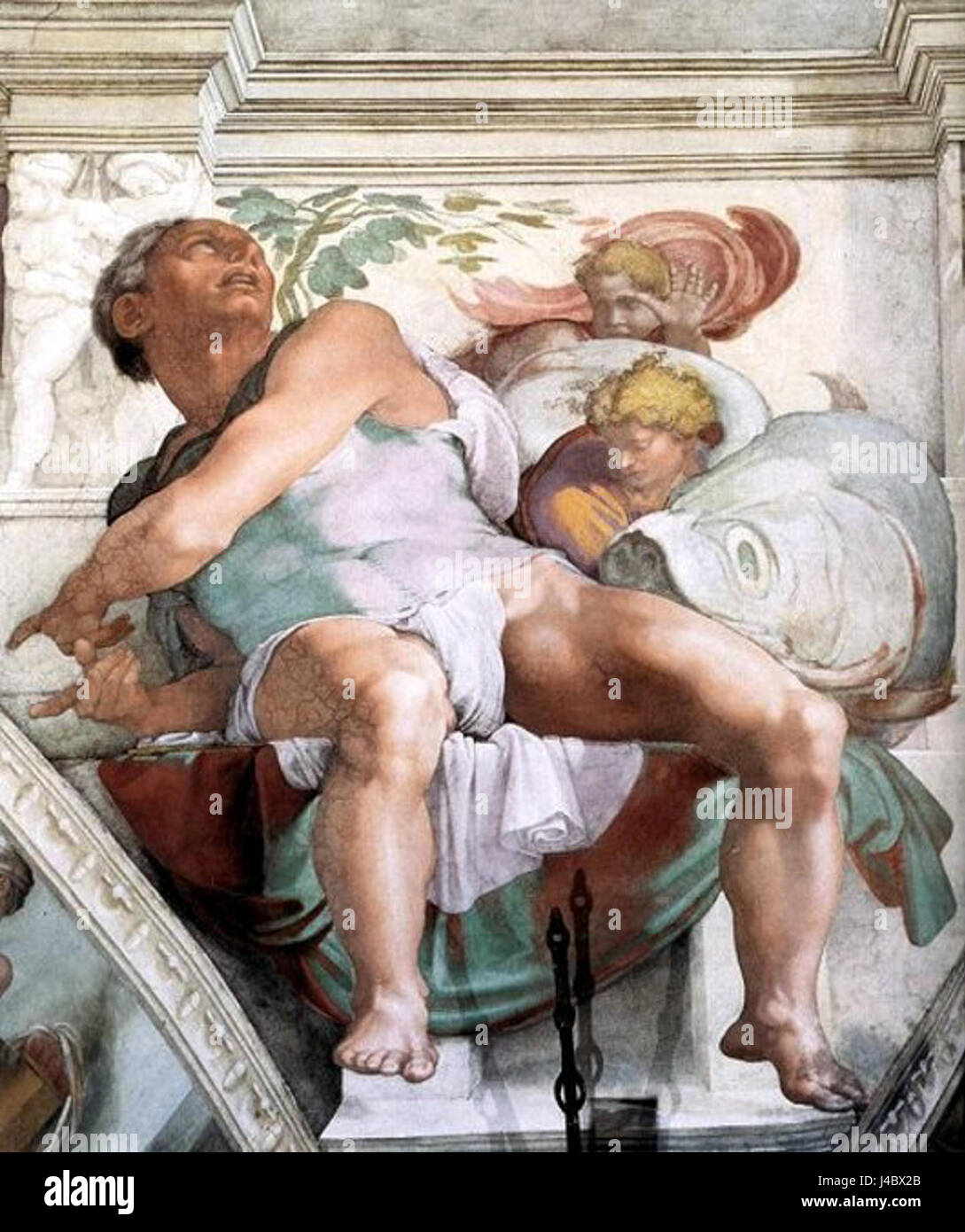 Le prophète Jonas est une figure des religions abrahamiques, connue pour son histoire d'être avalée par un grand poisson. Son conte, qui apparaît dans la Bible, le Coran et la Torah, symbolise les thèmes de la rédemption, de l'obéissance et de la miséricorde divine. Banque D'Images