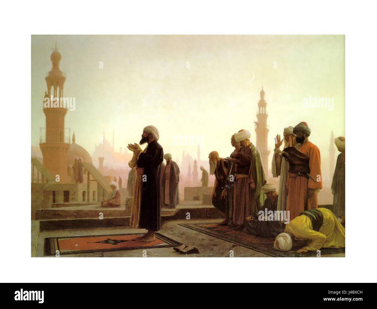 « Prière sur les toits du Caire » est une image évocatrice de la tradition islamique de prière, posée sur les toits du Caire, en Égypte. La scène capture la vie spirituelle et culturelle de la ville, reflétant l’importance de la prière dans la vie quotidienne. Banque D'Images