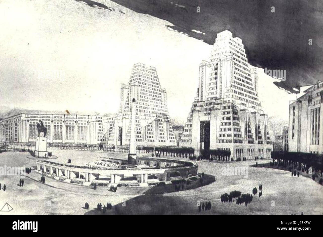 Porte Maillot est une œuvre architecturale conçue par Henri sauvage en 1931, mettant en valeur le style Art Déco qui prévalait à cette époque. Banque D'Images