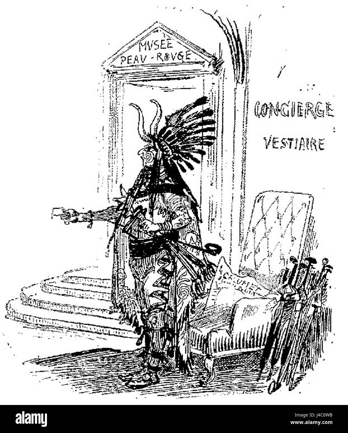 Cette page du livre 'VingtiÃ¨me SiÃ¨cle' (XXe siècle) d'Albert Robida présente des illustrations représentant les premières visions futuristes du XXe siècle. Banque D'Images