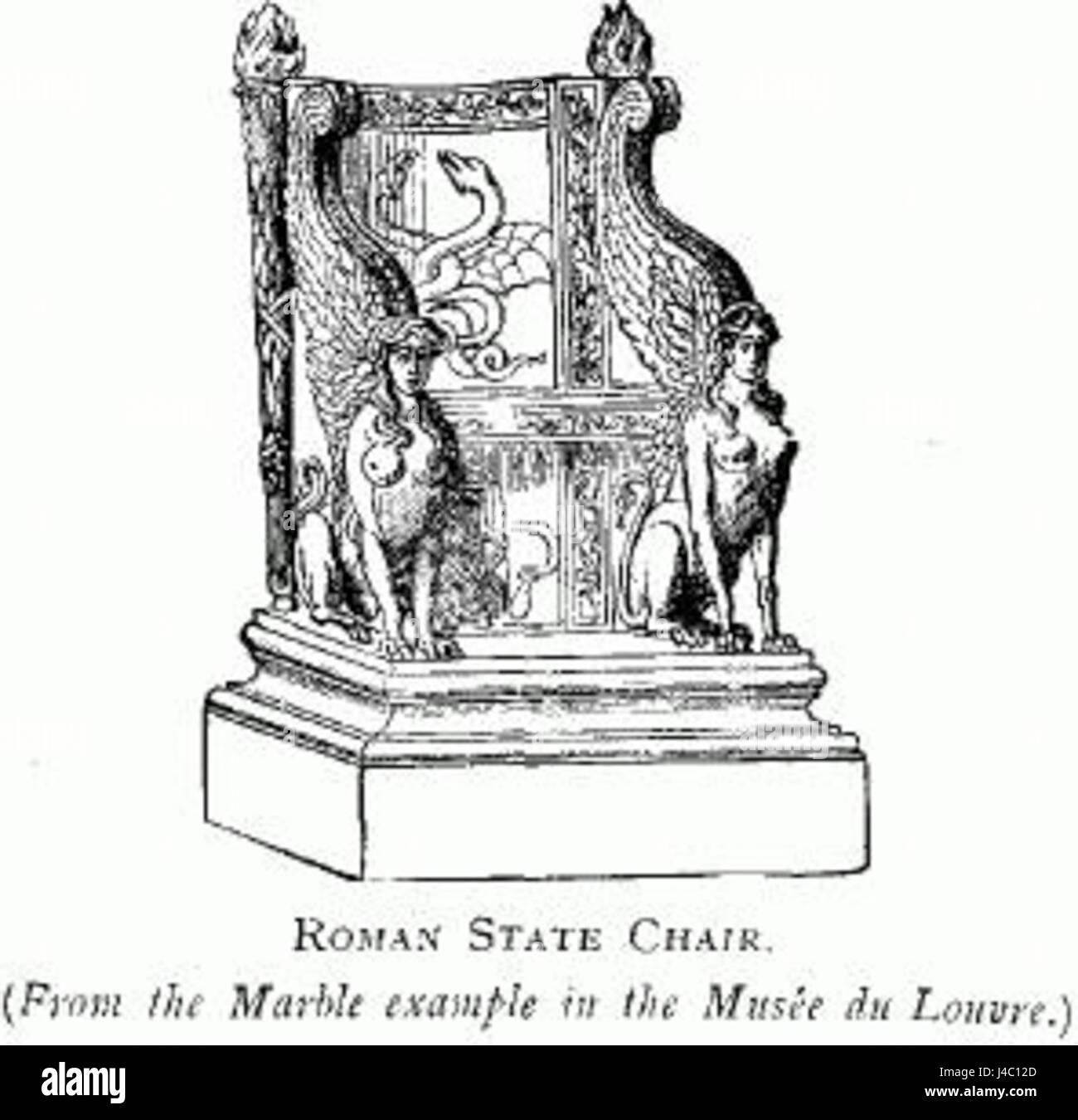 La chaire d'État romain fait référence à une chaire cérémonielle ou symbolique utilisée dans l'ancienne gouvernance romaine, probablement associée à des fonctions politiques ou religieuses dans la société romaine. Banque D'Images