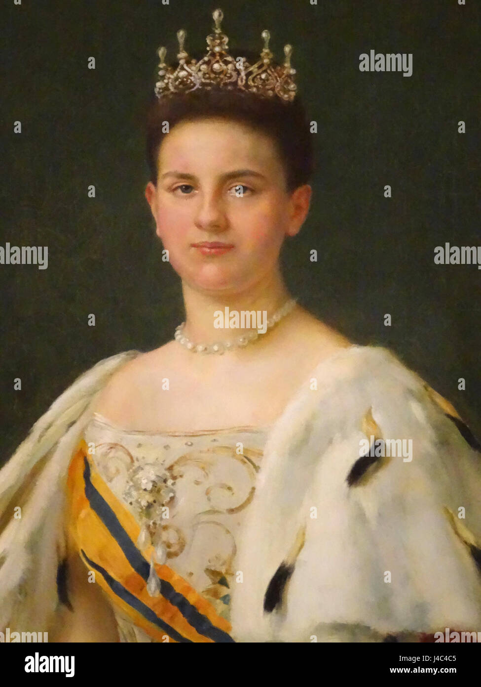 Portret van Koningin Wilhelmina (1898) van Pieter de Josselin de Jong Banque D'Images