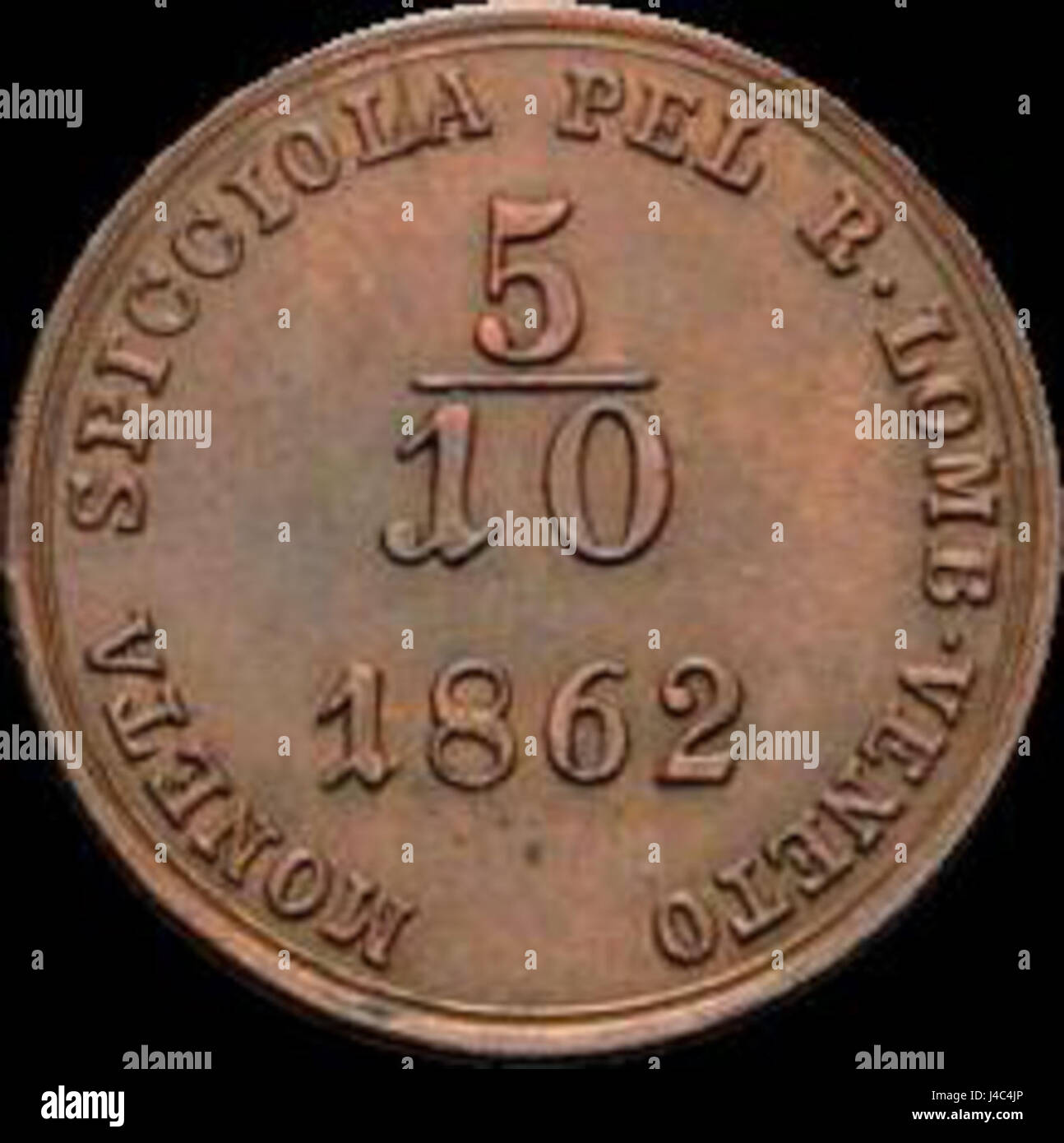 RLV 5p.10 soldo 1862 UN AR Banque D'Images