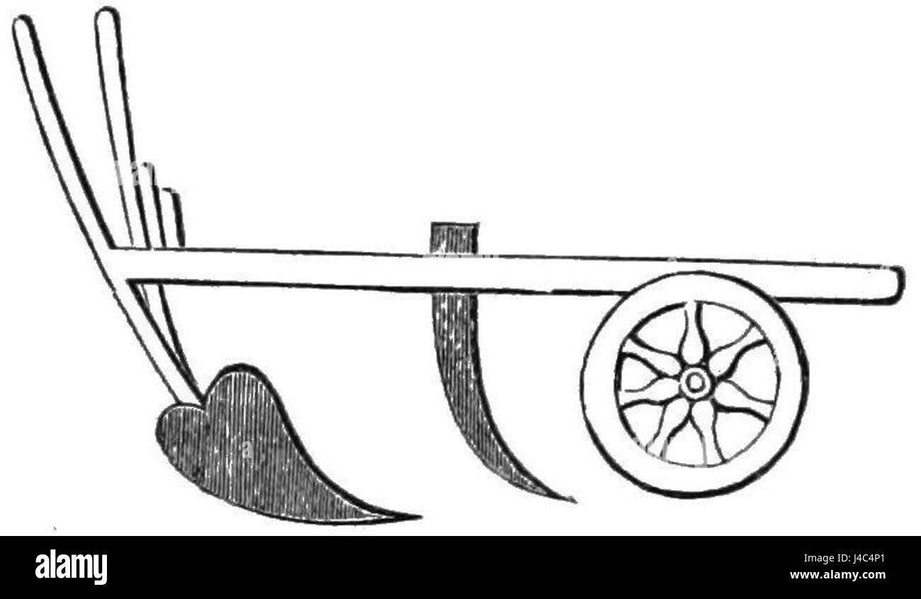 PSM V18 D469 charrue à roues de l'empire romain Banque D'Images