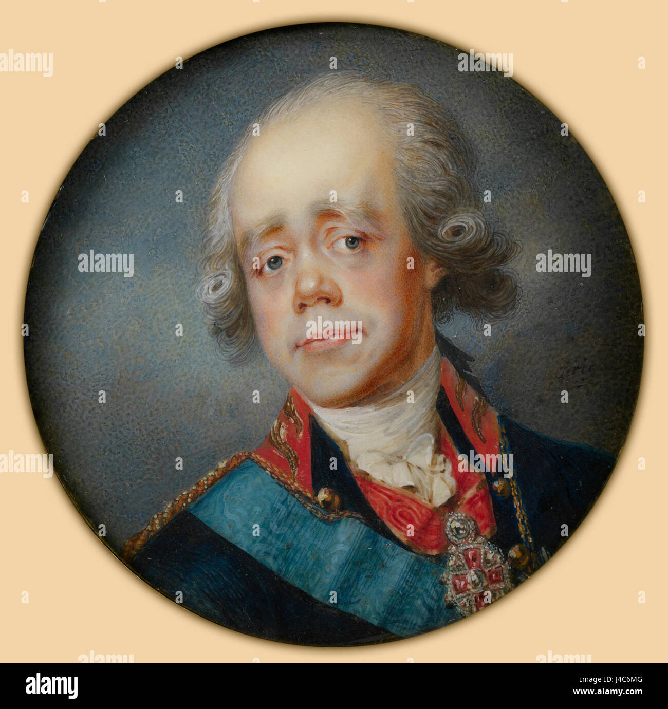 Ce portrait de Paul Ier de Russie par Gerik, peint vers 1796-1798, est conservé dans la collection royale. Il capture l'empereur russe dans une position officielle, reflétant le climat politique de l'époque. Banque D'Images