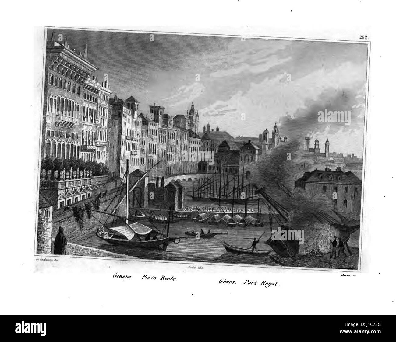Port de Gênes d'illustrations pour la Italia pintoresca, Vol 1, 1841 (1) Banque D'Images