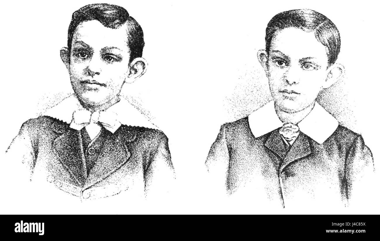 PSM V35 D407 documente la croissance et le développement d'un garçon, montré à l'âge de huit et neuf ans, en réfléchissant sur les stades de la petite enfance. Banque D'Images